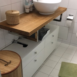 Kundenprojekt: Waschtischplatte aus Eiche-Vollholz!